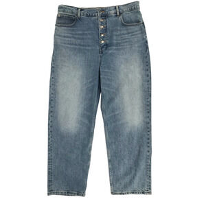 Everlane The Way High Crop Jean  Size 33 Light Wash Organic Cotton